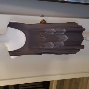 Apt 9 rayon blend blouse 1x cute design and crisscross back beige brown